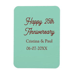 Glückliches 25. Jubiläum grün mauve pastell boho r Magnet