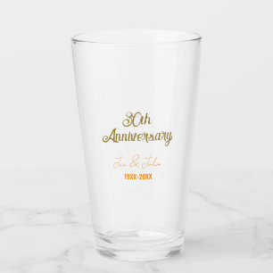 Glückliches 30. Hochzeitsjubiläum goldene orange V Glas