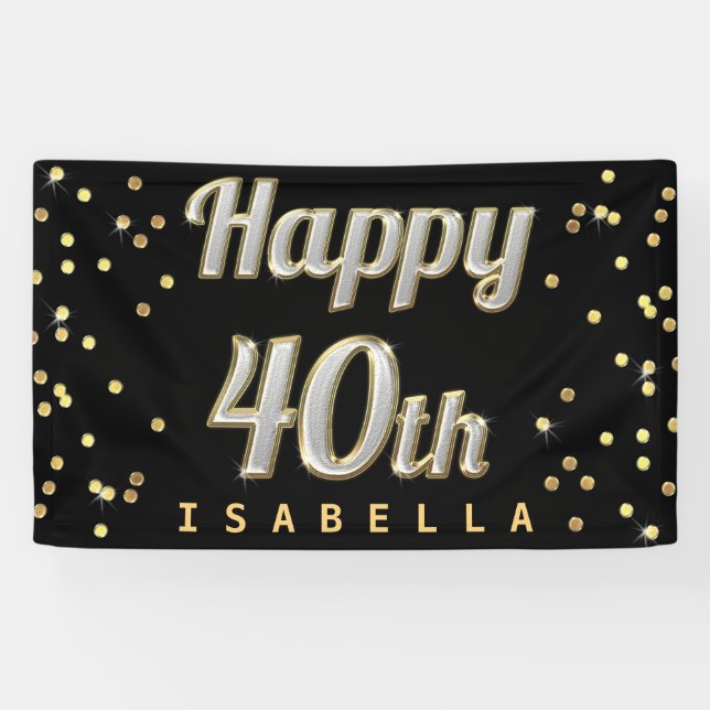 Glückliches 40. Bling Banner (Horizontal)