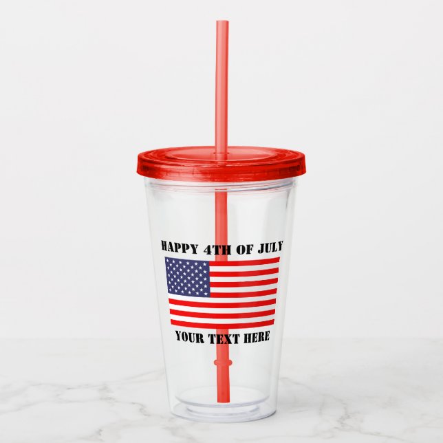 Glückliches 4. der patriotischen amerikanischen acryltrinkbecher (Vorderseite)