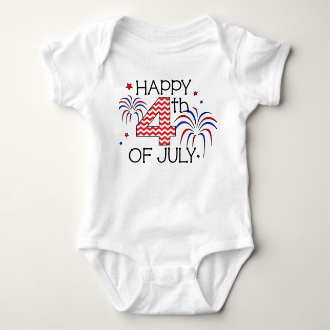 Glückliches 4. des Juli-Säuglings-Spielanzugs Baby Strampler (Vorderseite)