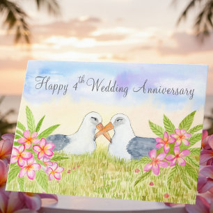 Glückliches 4. Hochzeitstag Laysan-Albatros Karte