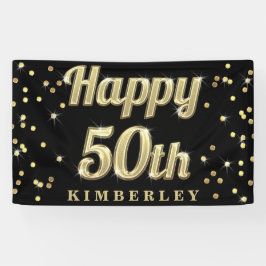 Glückliches 50. GoldBling Banner