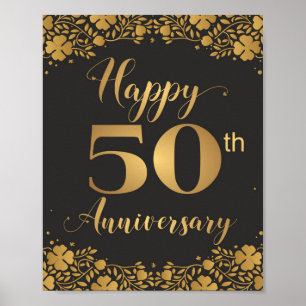 Glückliches 50. Hochzeitsjubiläum Goldene Hochzeit Poster