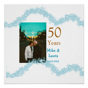 Glückliches 50. Hochzeitstag Name des Paares Datum Poster