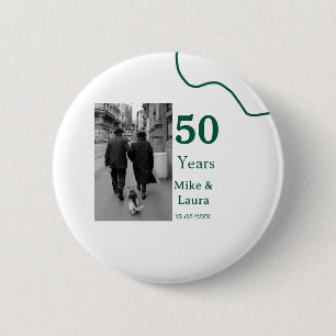 Glückliches 50. Jubiläum fügt Paarname Datum Hochz Button
