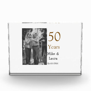 Glückliches 50. Jubiläum fügt Paarname Datum Hochz Fotoblock