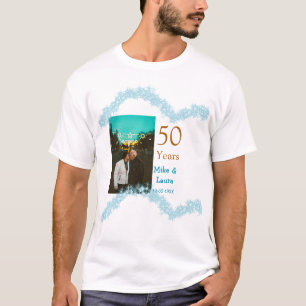 Glückliches 50. Jubiläum fügt Paarname Datum Hochz T-Shirt