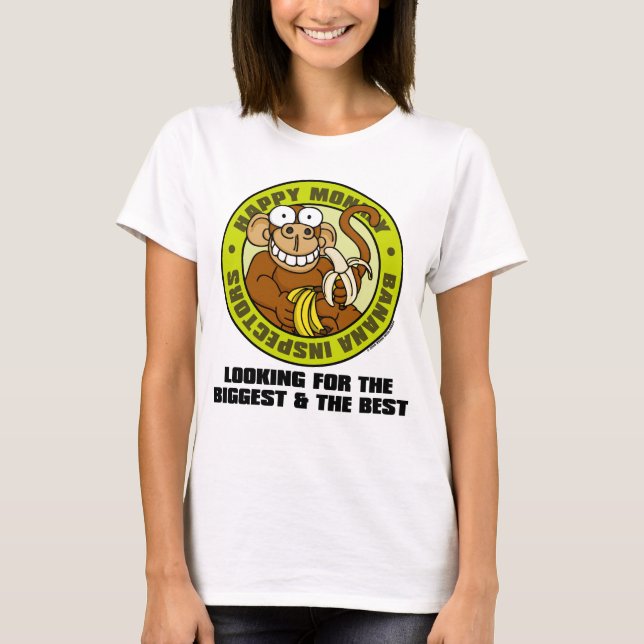Glückliches Affe-Bananen-Inspektor-Shirt 1 T-Shirt (Vorderseite)