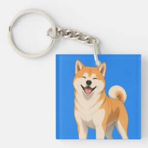 Glückliches Akita-Hund-Design Schlüsselanhänger
