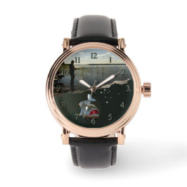 Glückliches Angeln Armbanduhr