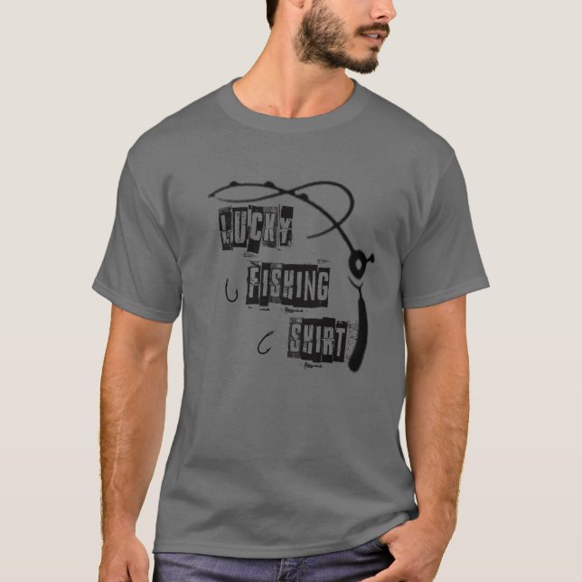 Glückliches Angeln. Liebhaber der Fischerei T-Shirt (Vorderseite)