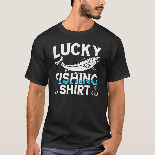 Glückliches Angeln Shirt lustiger Spaß T - Shirt (Vorderseite)