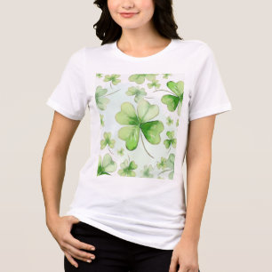 Glückliches Aquarell Vierblattklee Irisch Mama Pap Tri-Blend Shirt