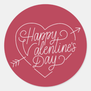 Glückliches Aufkleber-Siegel des Valentines Runder Aufkleber