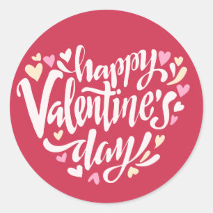 Glückliches Aufkleber-Siegel des Valentines Runder Aufkleber