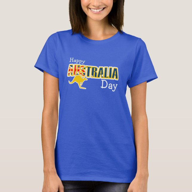Glückliches Australien-Tagest-stück T-Shirt (Vorderseite)