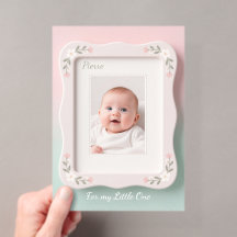 Glückliches Baby Floral Rosa Grüner Rahmen