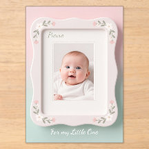 Glückliches Baby Floral Rosa Grüner Rahmen