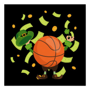 Glückliches Basketball Glücklicher Patrick's Tag Poster