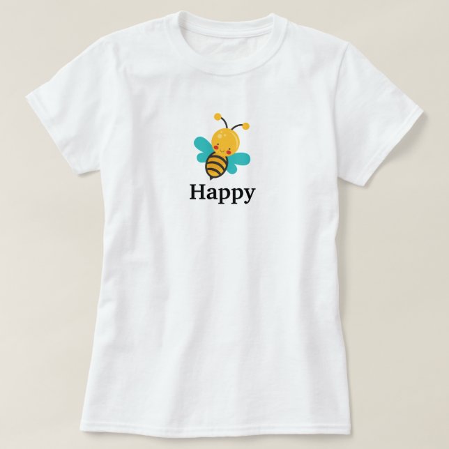 Glückliches-Biene-T-Shirt T-Shirt (Design vorne)