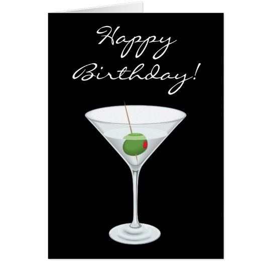 Glückliches Birhtday einfaches Martini Glas mit Karte