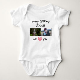 GLÜCKLICHES BIRTHDAY DADDY CUSTOM FOTO UND TEXT BABY STRAMPLER
