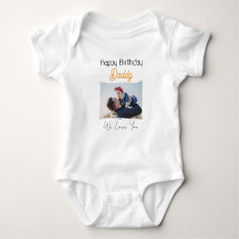GLÜCKLICHES BIRTHDAY DADDY CUSTOM FOTO UND TEXT BABY STRAMPLER