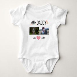 GLÜCKLICHES BIRTHDAY DADDY CUSTOM FOTO UND TEXT BABY STRAMPLER