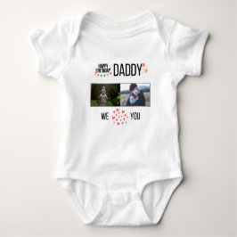 GLÜCKLICHES BIRTHDAY DADDY CUSTOM FOTO UND TEXT BABY STRAMPLER