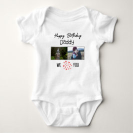 GLÜCKLICHES BIRTHDAY DADDY CUSTOM FOTO UND TEXT BABY STRAMPLER