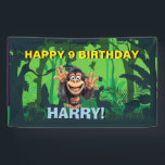 GLÜCKLICHES BIRTHDAY MONKEY KIDS Banner<br><div class="desc">GLÜCKLICHER GEBURTSTAG KIDS Banner Ein toller JUNGLE THEME Banner ist das perfekte Element für Ihr PARTY Dekoration. Dieses Design kann personalisiert werden, indem Sie auf Vorlage personalisieren klicken und dann auf die Schaltfläche klicken, um weitere Optionen hinzuzufügen, die Textfarbe oder den Textstil zu ändern oder den Text für nur ein...</div>