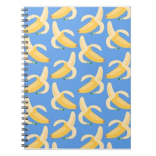 Glückliches blaues Bananen-Notizbuch  Notizblock
