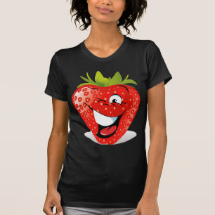 Glückliches blinzelndes Erdbeergesicht T-Shirt