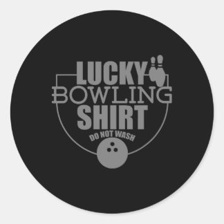 Glückliches Bowling Shirt nicht wecken lustige Zit Runder Aufkleber