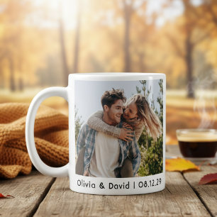 Glückliches Brautpaar Foto Kaffeetasse