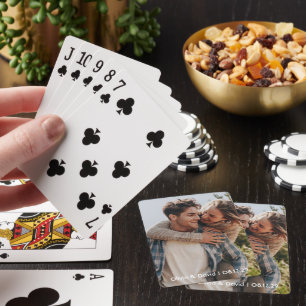 Glückliches Brautpaar Foto Spielkarten