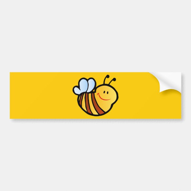 GLÜCKLICHES BUMBLEBEE BIETET CARTOON NIEDLICH HONE AUTOAUFKLEBER (Vorne)