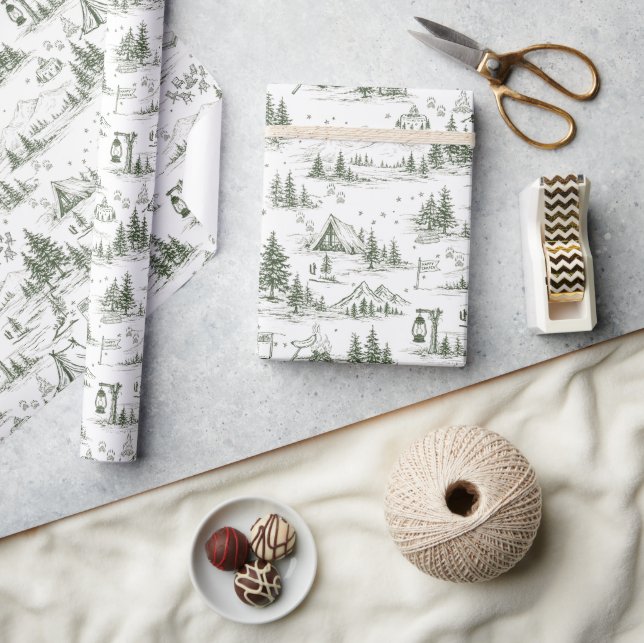 Glückliches Camper-Toile-Muster-Wrap-Papier Geschenkpapier (Kunsthandwerk)