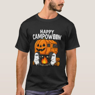 Glückliches Campoween-Kürbis-Camper-Geister-Campfi T-Shirt