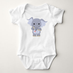 Glückliches Cartoon-Elefant-Baby-Kleid Baby Strampler