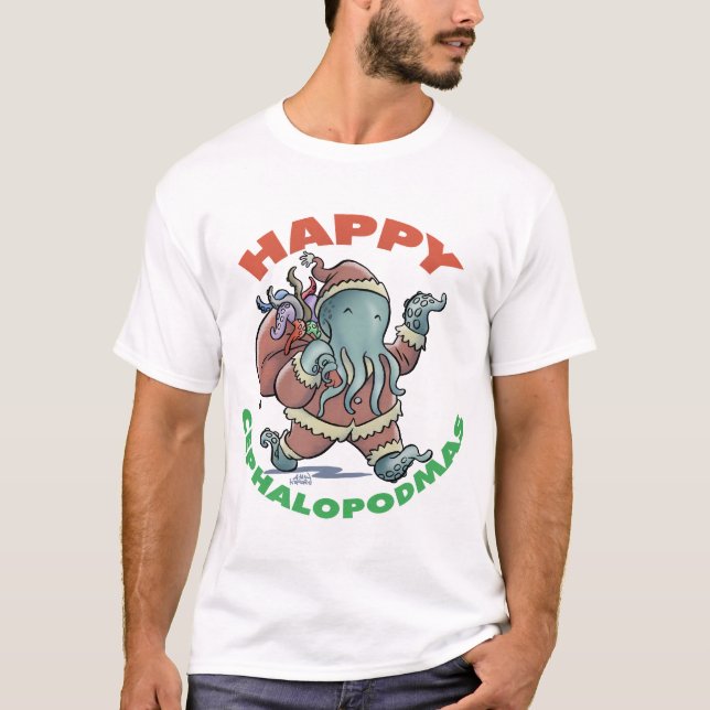 Glückliches Cephalopodmas T-Shirt (Vorderseite)