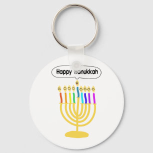 Glückliches Channukah Menora/Chanukia Schlüsselanhänger