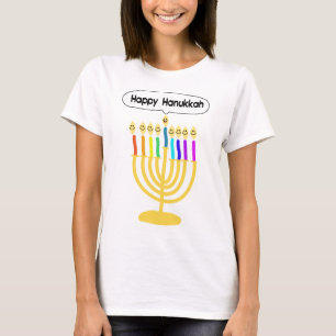 Glückliches Channukah Menora/Chanukia T-Shirt
