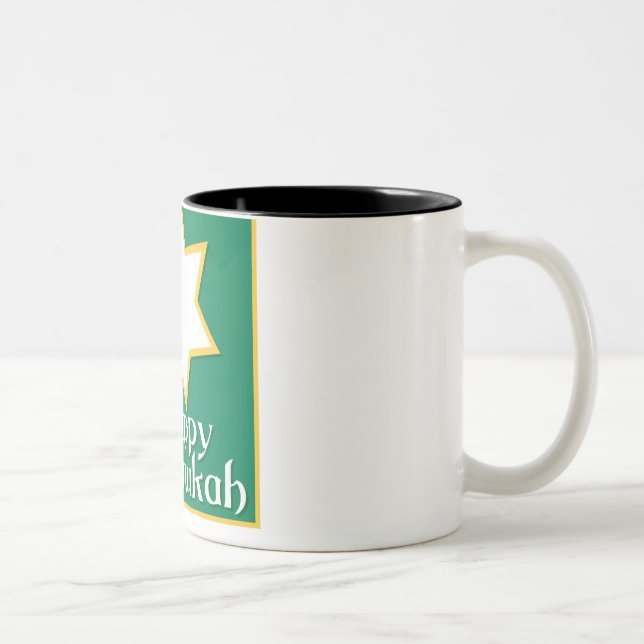 Glückliches Chanukah Zweifarbige Tasse (Rechts)