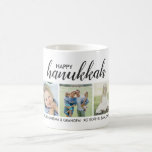 Glückliches Chanukka 3 Fotos und Kaffeetasse<br><div class="desc">Das perfekte Chanukka-Geschenk - addieren Sie einfach Ihre 3 LieblingsFotos und kundenspezifischen Text,  um das einer netten Tasse zu schaffen.</div>