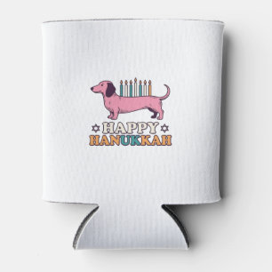 Glückliches Chanukka-Dachshund-Menora-Hund-Shirt-D Dosenkühler
