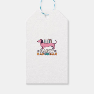 Glückliches Chanukka-Dachshund-Menora-Hund-Shirt-D Geschenkanhänger