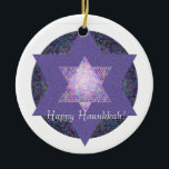 Glückliches Chanukka! Davidsstern Mehrfarbig Keramik Ornament<br><div class="desc">Wollen Sie,  um einen besonderen Anlass dieses Jahr zu gedenken? Dieses ist eine perfekte Weise! Addieren Sie Text,  wenn Sie wollen!</div>