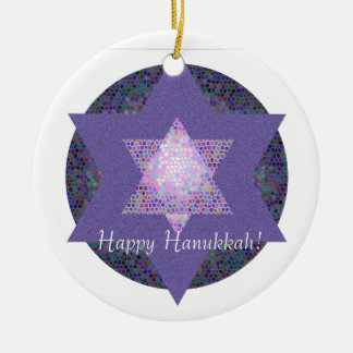 Glückliches Chanukka! Davidsstern Mehrfarbig Keramik Ornament